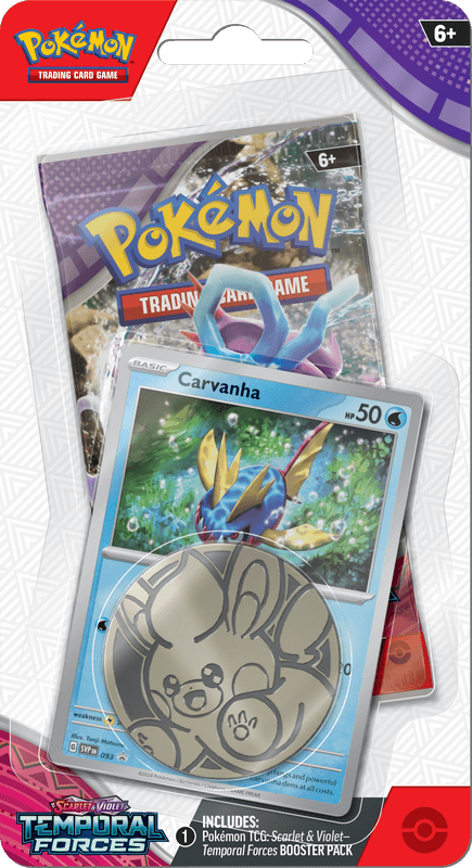 Pokemon Scarlet and Violet Temporal Forces Checklane Blister - Carvanha