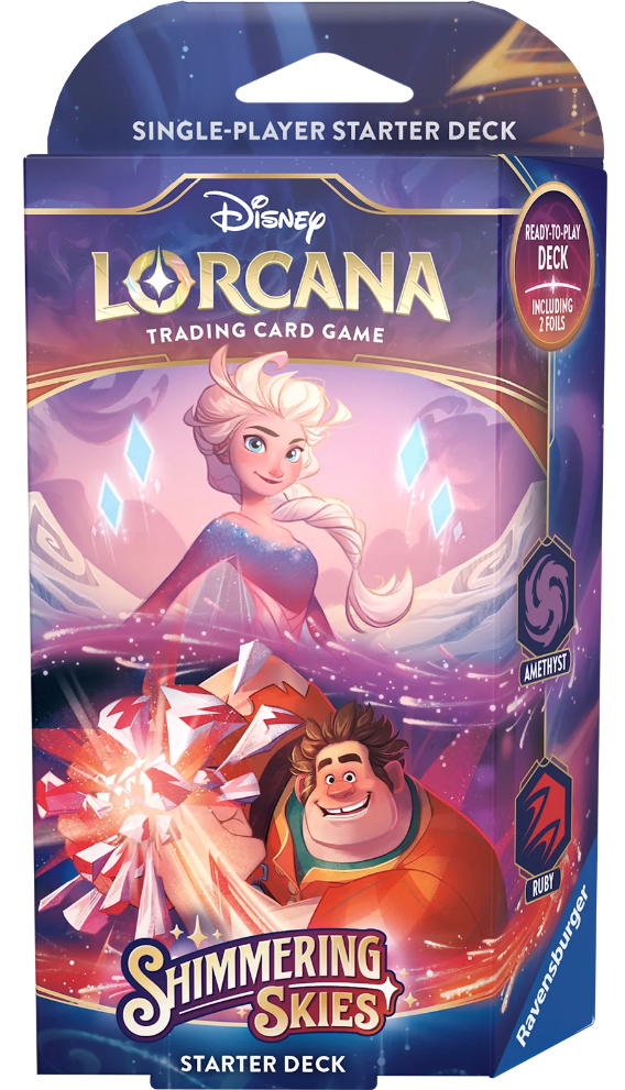 Disney Lorcana: Shimmering Skies - Amethyst & Ruby Starter Deck   Collector's Avenue