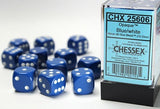 Chessex Dice Opaque Blue/White 12 d6 (CHX 25606) - Collector's Avenue