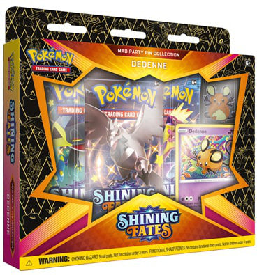 Pokemon Shining Fates Dedenne Mad Party Pin Collection Box – Collector's  Avenue
