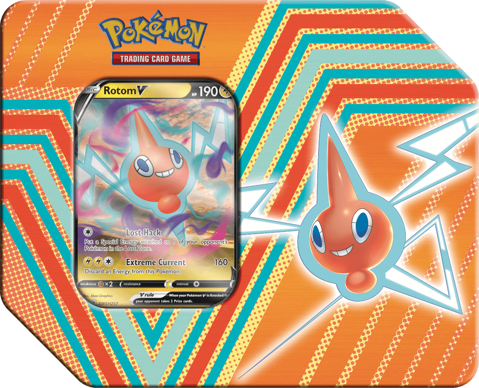 banned cards pokemon tcg Pokemon Hidden Potential Rotom V Tin – Collector's Avenue