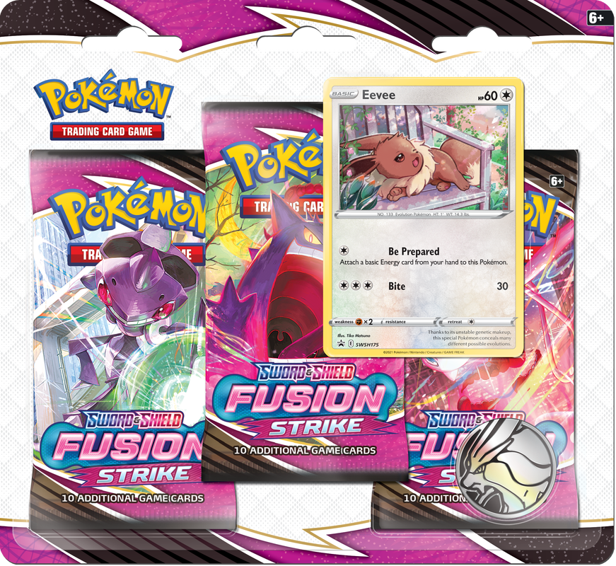 Pokemon Sword and Shield Fusion Strike Eevee 3 Pack Blister Collector's Avenue Pokemon Sword and Shield Fusion Strike Eevee 3 Pack Blister Collector's Avenue