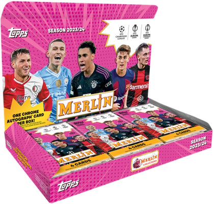 2023-24 Topps UEFA Club Competitions Merlin Chrome Soccer Hobby Box