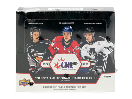 2025-26 Upper Deck CHL Hockey Hobby Box