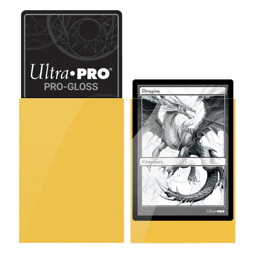 Ultra PRO PRO-Gloss Standard Deck Protector Sleeves 50ct Yellow - Collector's Avenue