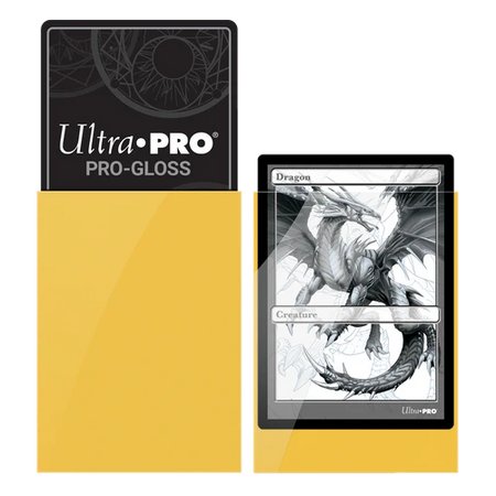 Ultra PRO PRO-Gloss Standard Deck Protector Sleeves 50ct Yellow - Collector's Avenue