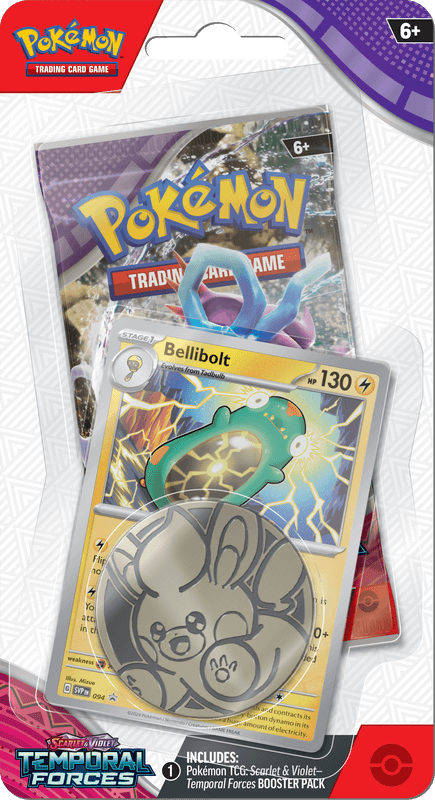 Pokemon Scarlet and Violet Temporal Forces Checklane Blister Combo - Carvanha + Bellibolt - Collector's Avenue