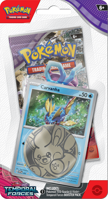 Pokemon Scarlet and Violet Temporal Forces Checklane Blister Combo - Carvanha + Bellibolt - Collector's Avenue