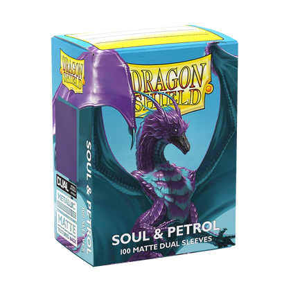 Dragon Shield DUAL MATTE STANDARD SIZE SLEEVES - PURPLE "SOUL" AND PETROL