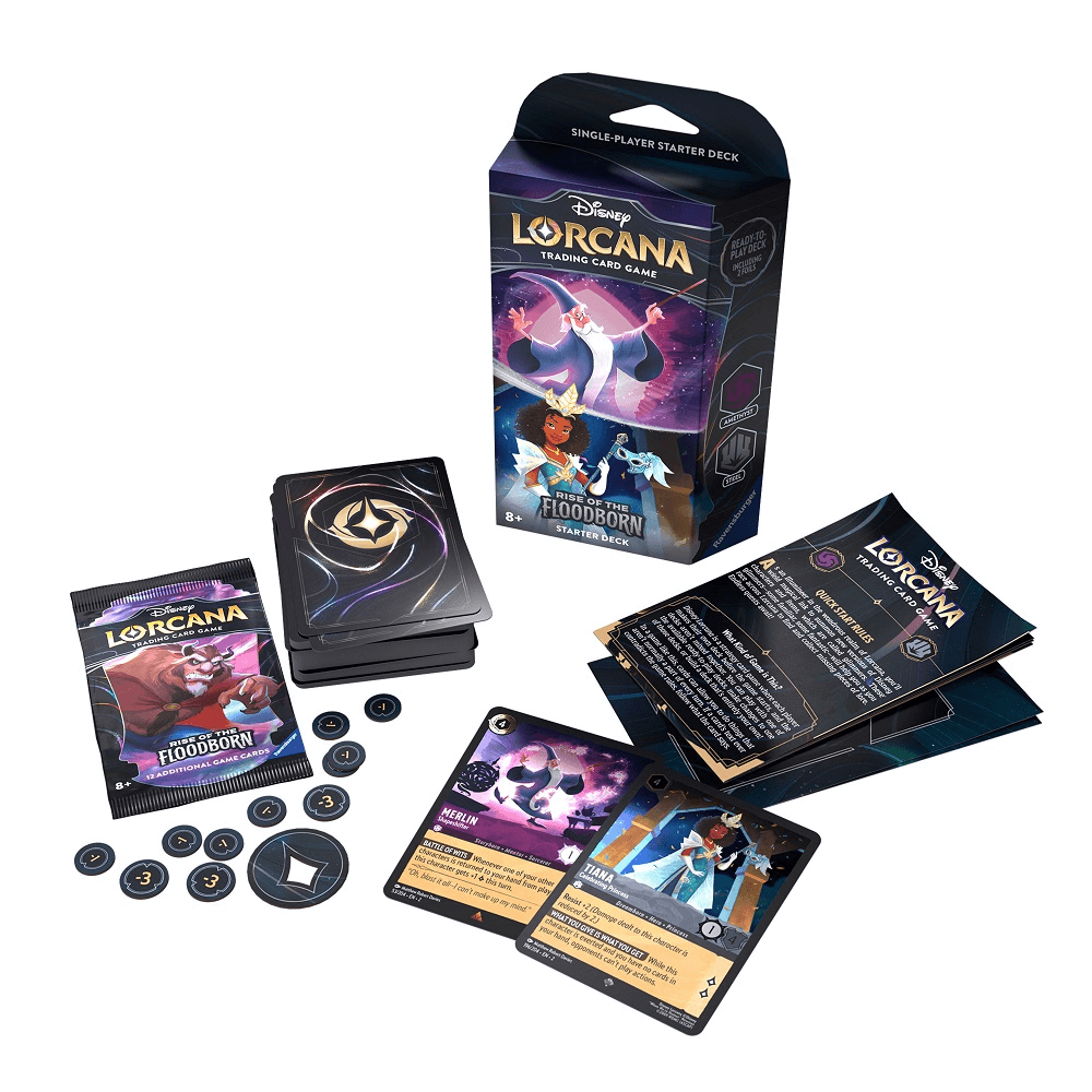 Disney Lorcana Rise of the Floodborn Starter Deck - Amethyst & Steel - Collector's Avenue