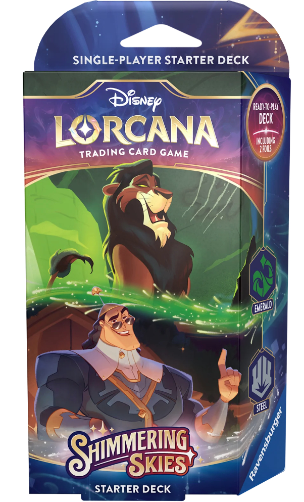 Disney Lorcana: Shimmering Skies - Emerald & Steel Starter Deck Collector's Avenue Disney Lorcana: Shimmering Skies - Emerald & Steel Starter Deck Collector's Avenue