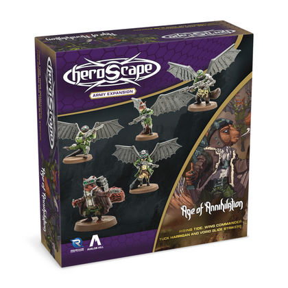 Heroscape Rising Tide Vorid Glide Strikers and Wing Commander Tuck Harrigan Expansion