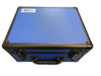 Evoretro - Graded Card Storage 3 Row Case with Key System - Blue Aluminum