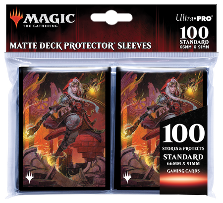 MTG Magic The Gathering Dominaria United 100ct Deck Protector sleeves V3 featuring Borderless Planeswalker Jaya, Fiery Negotiator - Collector's Avenue