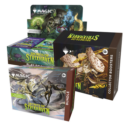 MTG Magic the Gathering - Secrets of Strixhaven - (Play + Collector Booster Box + Bundle) Combo #3