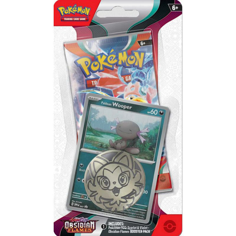 Pokemon Scarlet and Violet Obsidian Flames Checklane Blister - Wooper - Collector's Avenue