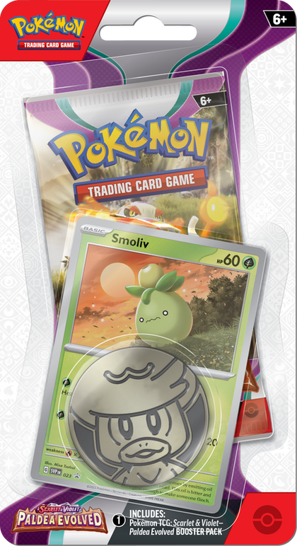 Pokemon Scarlet & Violet Paldea Evolved Checklane Blister Smoliv - Collector's Avenue