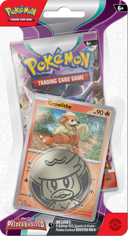 Pokemon Scarlet & Violet Paldea Evolved Checklane Blister Growlithe - Collector's Avenue