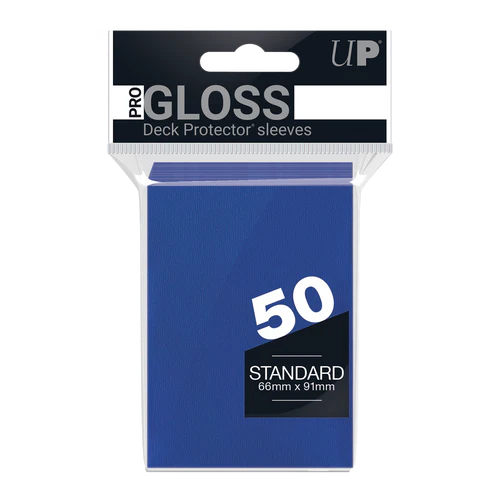 Ultra PRO PRO-Gloss Standard Deck Protector Sleeves 50ct Blue - Collector's Avenue