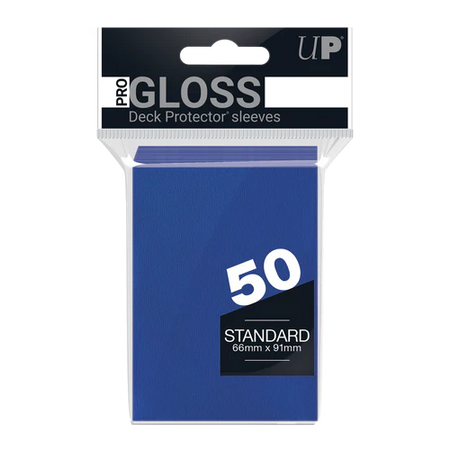 Ultra PRO PRO-Gloss Standard Deck Protector Sleeves 50ct Blue - Collector's Avenue