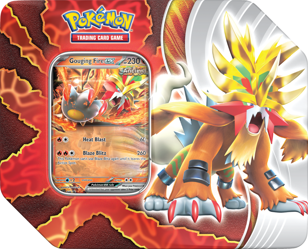 Pokemon Paradox Destinies Tin - Gouging Fire Ex - Collector's Avenue