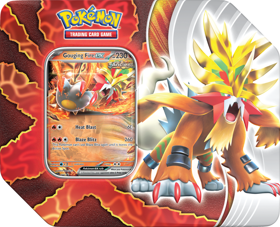 Pokemon Paradox Destinies Tin - Gouging Fire Ex - Collector's Avenue