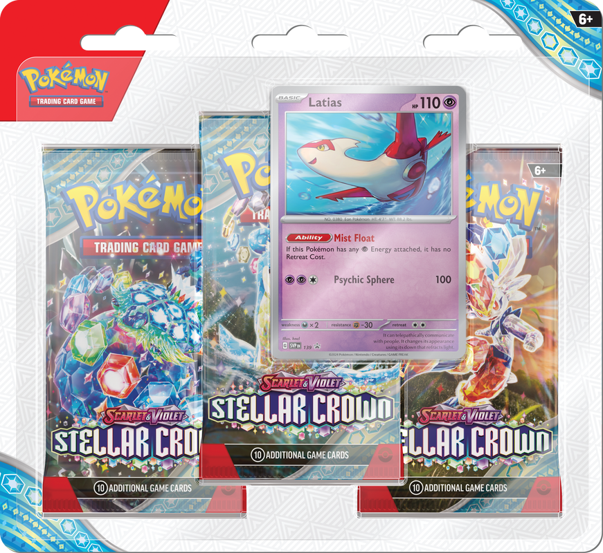 Pokemon Scarlet and Violet - Stellar Crown - 3 Pack Blister - Latias - Collector's Avenue