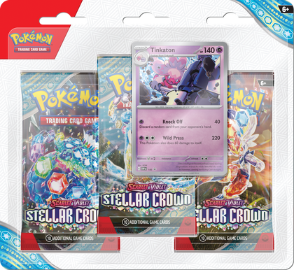 Pokemon Scarlet and Violet - Stellar Crown - 3 Pack Blister - Tinkaton - Collector's Avenue