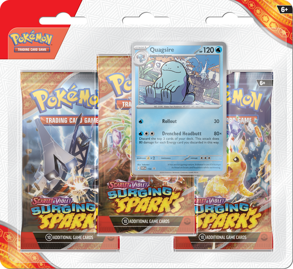 Pokemon Scarlet and Violet - Surging Sparks - 3 Pack Blister - Quagsire