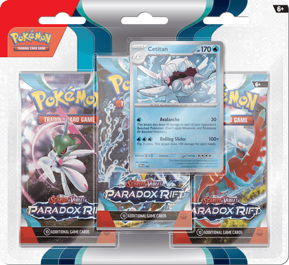 Pokemon Scarlet and Violet Paradox Rift 3 Pack Blister - Cetitan - Collector's Avenue
