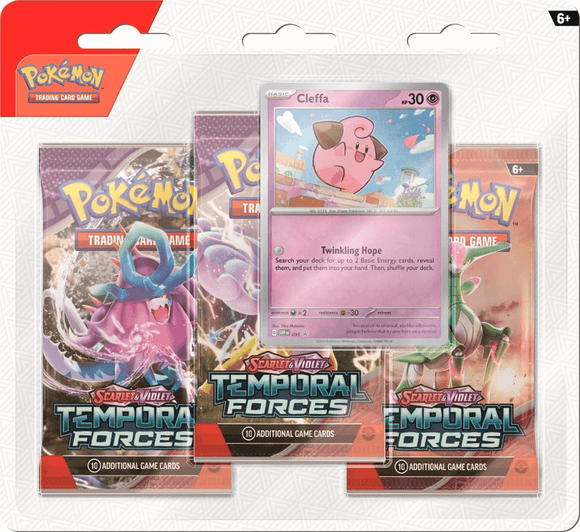 Pokemon Scarlet and Violet Temporal Forces Cleffa 3 Pack Blister