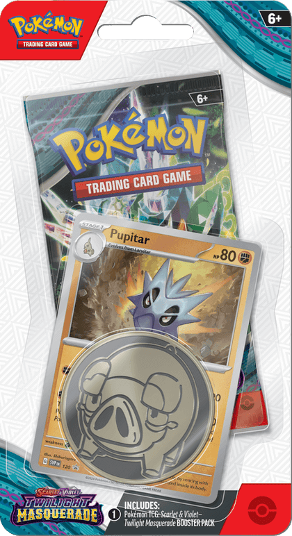 Pokemon Scarlet and Violet Twilight Masquerade Checklane Blister - Pupitar - Collector's Avenue