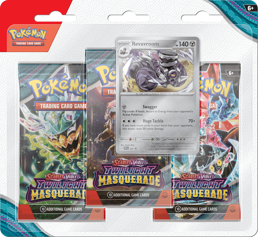 Pokemon Scarlet and Violet Twilight Masquerade 3 Pack Blister - Revaroom - Collector's Avenue