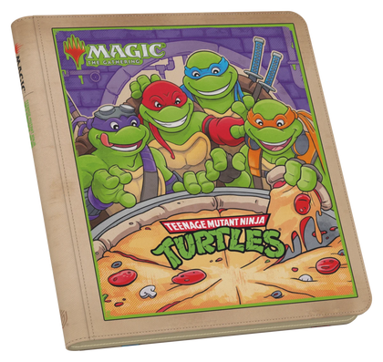 MTG Magic The Gathering Ultimate Guard 24 Pocket Zipfolio 480 Xenoskin Sideloading Binder - Teenage Mutant Ninja Turtles - Pizza Box