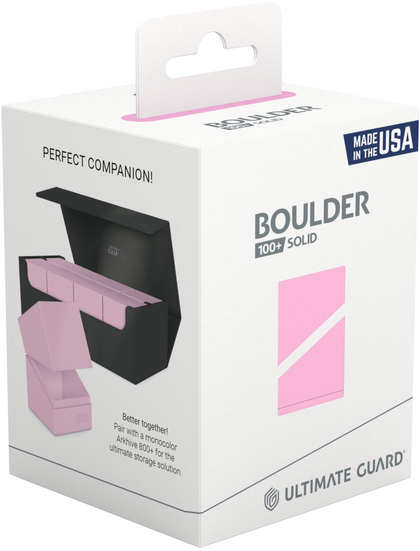 Ultimate Guard Boulder 100+ Deck Box Case Solid Pastel Candy Pink