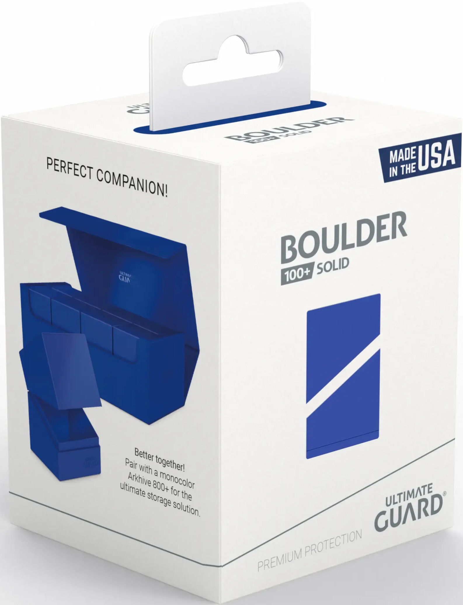 Ultimate Guard Boulder 100+ Deck Box Case - Solid Blue - Collector's Avenue