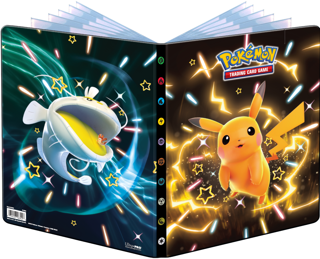 Pokemon Scarlet and Violet SV4.5 Paldean Fates Shiny Pikachu, Dondozo, and Tatsugiri Ultra PRO 9-Pocket Portfolio - Collector's Avenue