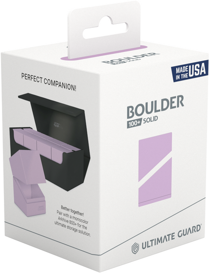Ultimate Guard Boulder 100+ Deck Box Case Solid Pastel Lavender Purple