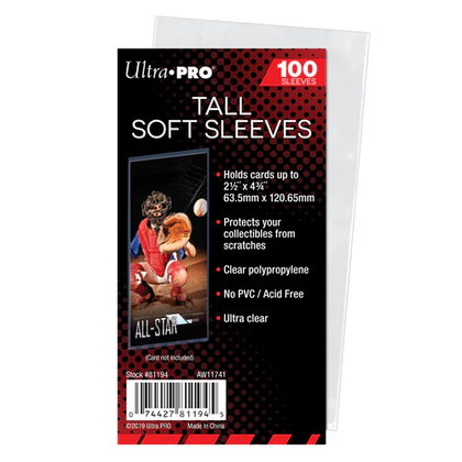 Ultra PRO Tall Card Soft Sleeves 100ct