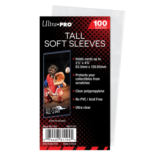 Ultra PRO Tall Card Soft Sleeves 100ct