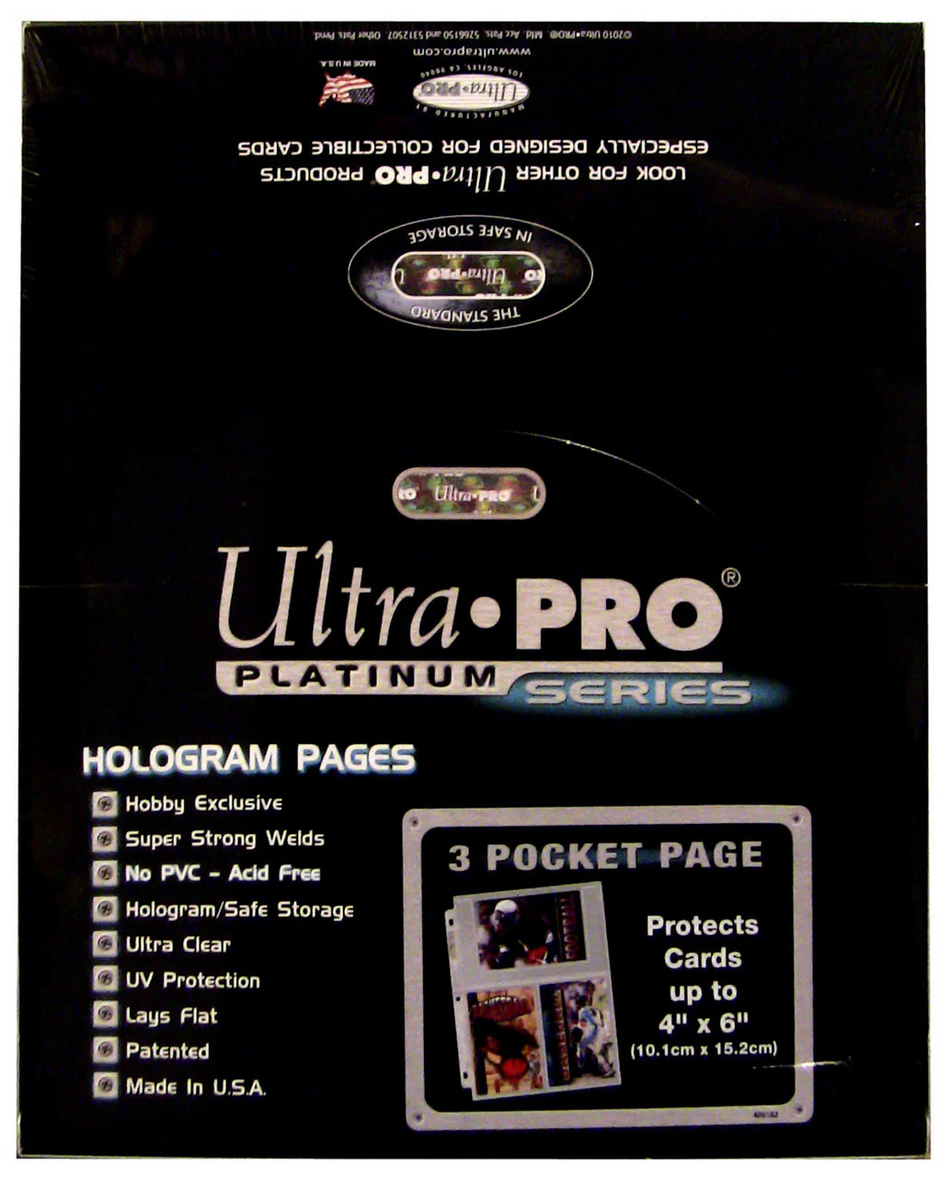 Ultra Pro Platinum Series 3-Pocket Pages 4"x6" (100 Count Box) - Collector's Avenue