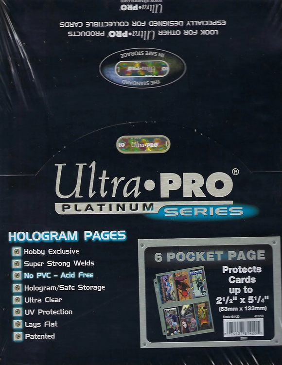 Ultra Pro Platinum Series 6-Pocket Pages (100 Count Box) - Collector's Avenue