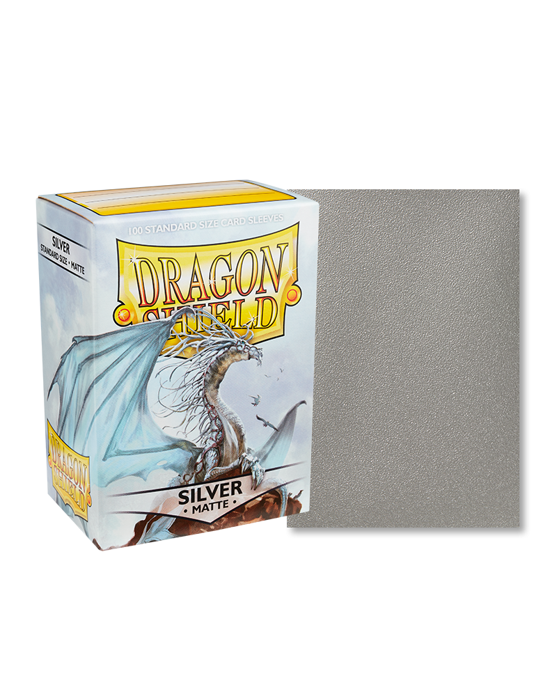 Dragon Shield Matte Standard Size 100 ct. Silver - Collector's Avenue