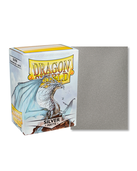 Dragon Shield Matte Standard Size 100 ct. Silver - Collector's Avenue