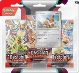 Pokemon Scarlet and Violet Obsidian Flames 3 Pack Blister Combo (Set of 2)- Eevee + Houndstone