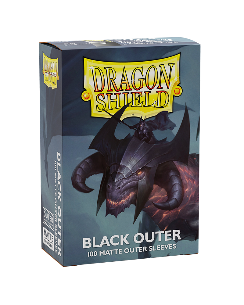 Dragon Shield Matte Standard Size Outer Sleeves 100ct. Black - Collector's Avenue