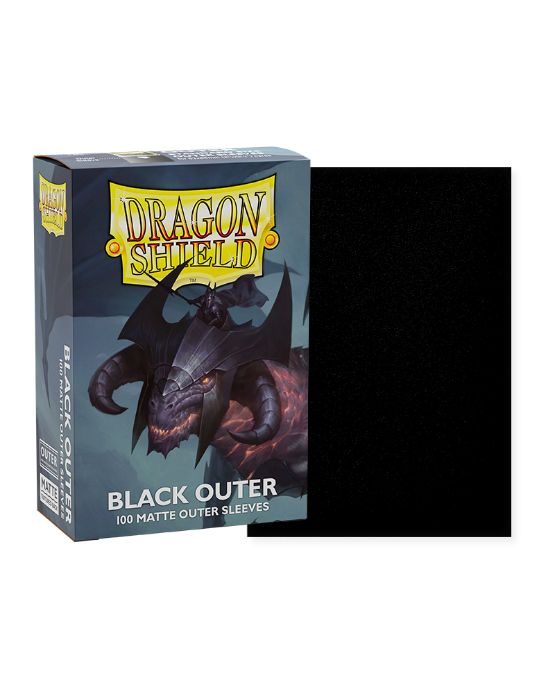 Dragon Shield Matte Standard Size Outer Sleeves 100ct. Black - Collector's Avenue