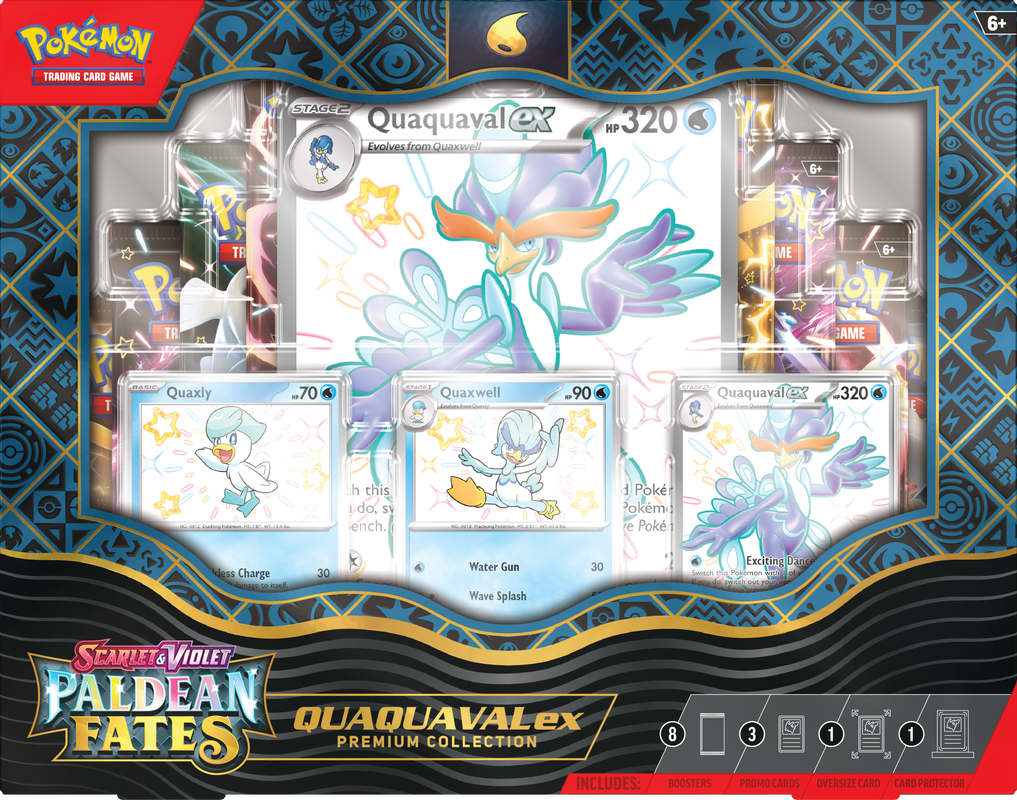 Pokemon Scarlet and Violet Paldean Fates Premium Collection Quaquaval ex - Collector's Avenue