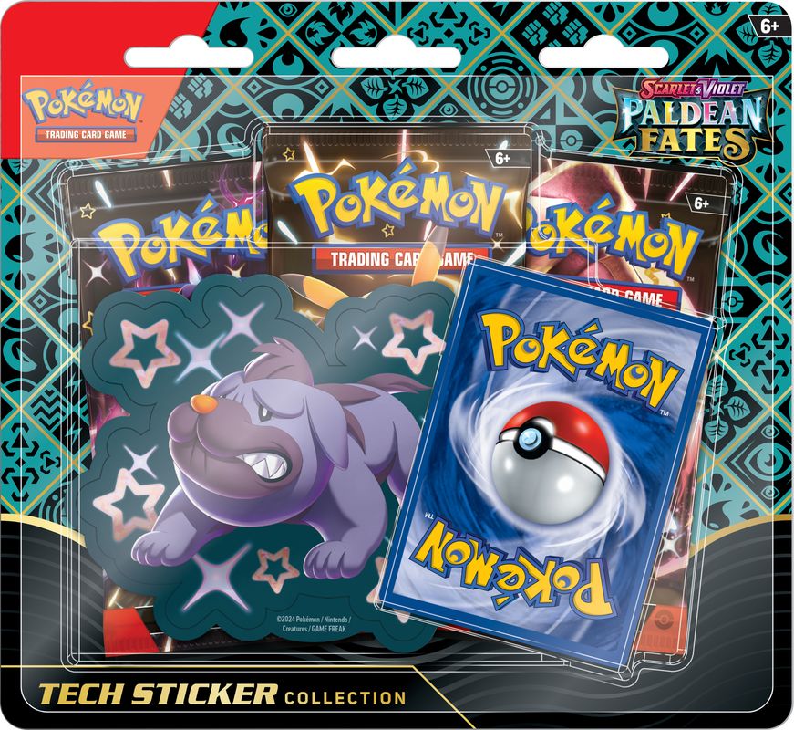 Pokemon Scarlet and Violet Paldean Fates Tech Sticker Collection Set Of 3 - Collector's Avenue