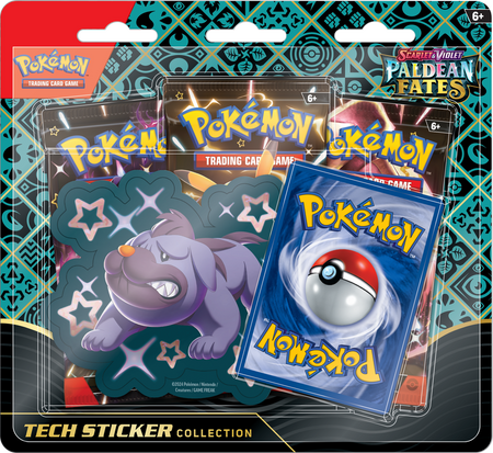 Pokemon Scarlet and Violet Paldean Fates Tech Sticker Collection Set Of 3 - Collector's Avenue